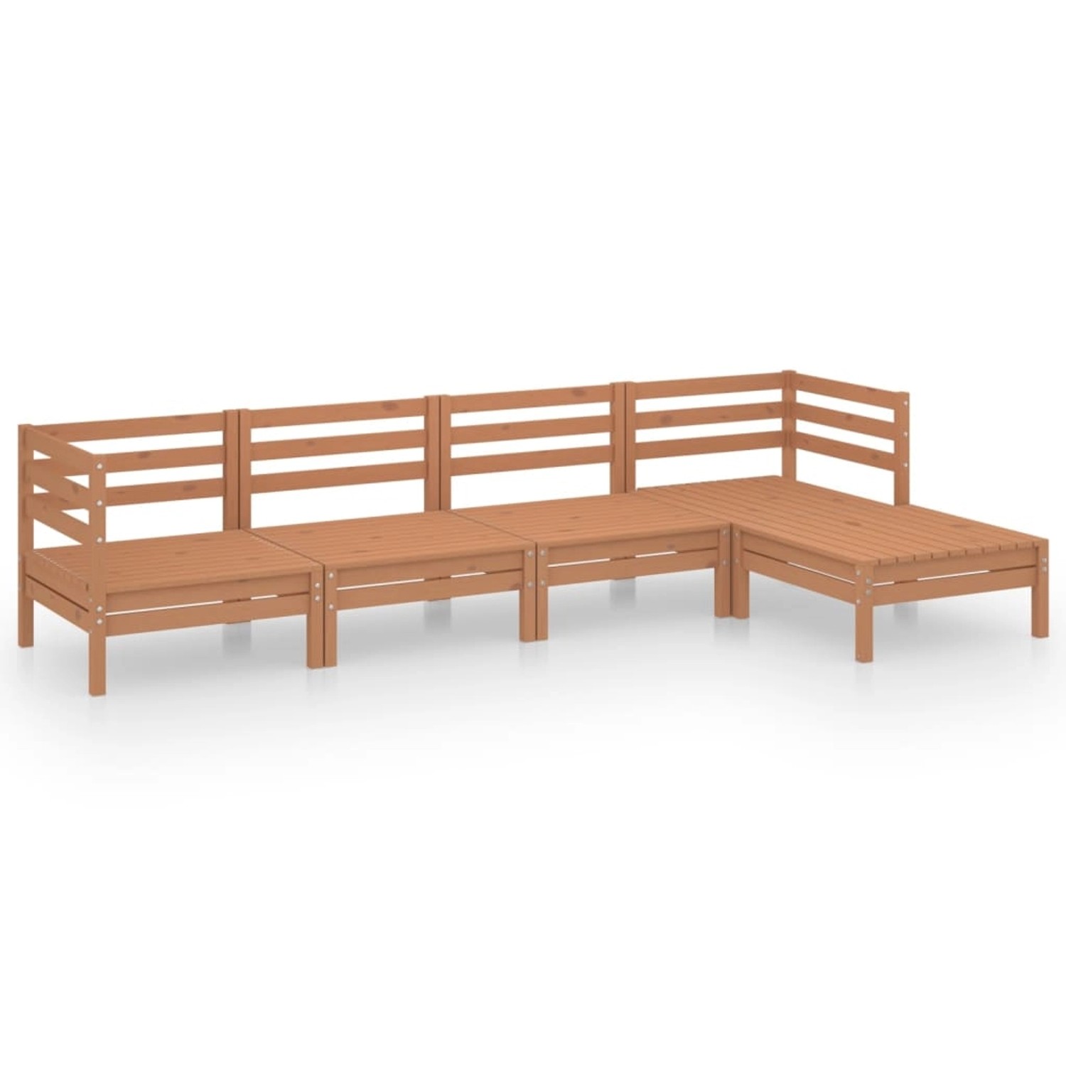 5-tlg. Garten-lounge-set Massivholz Kiefer Honigbraun günstig online kaufen