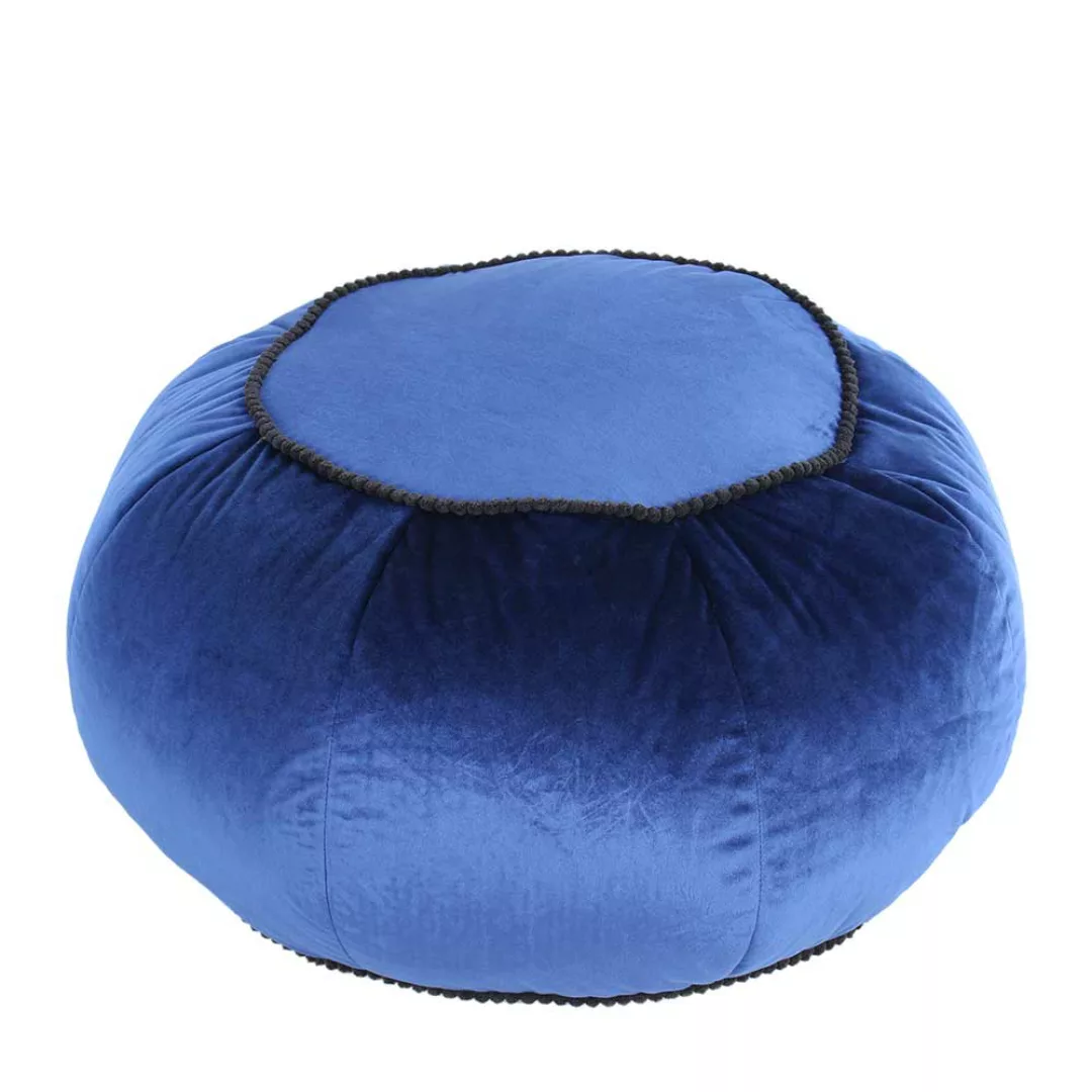 Samt Sitzpouf in Blau Orientalischen Design günstig online kaufen