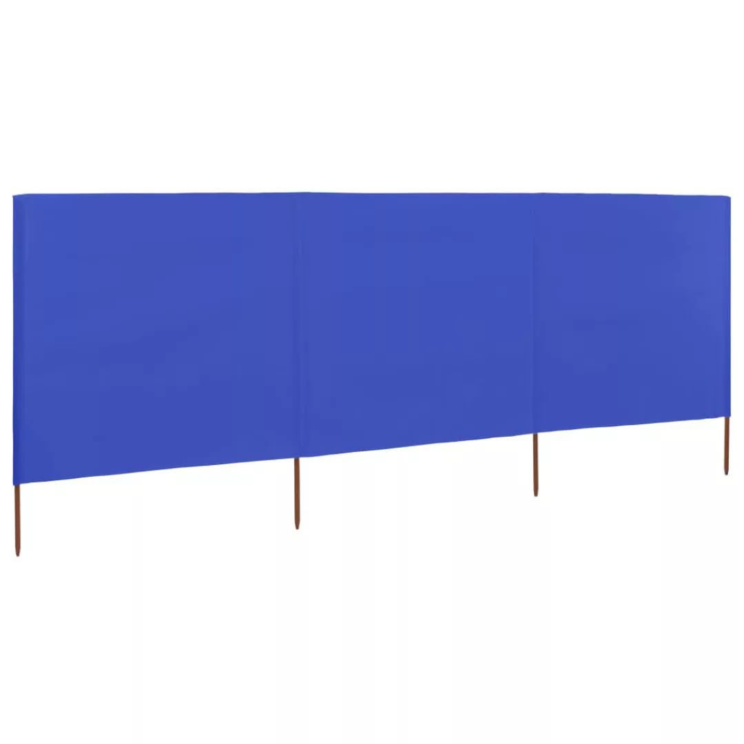 3-teiliges Windschutzgewebe 400 X 80 Cm Azurblau günstig online kaufen