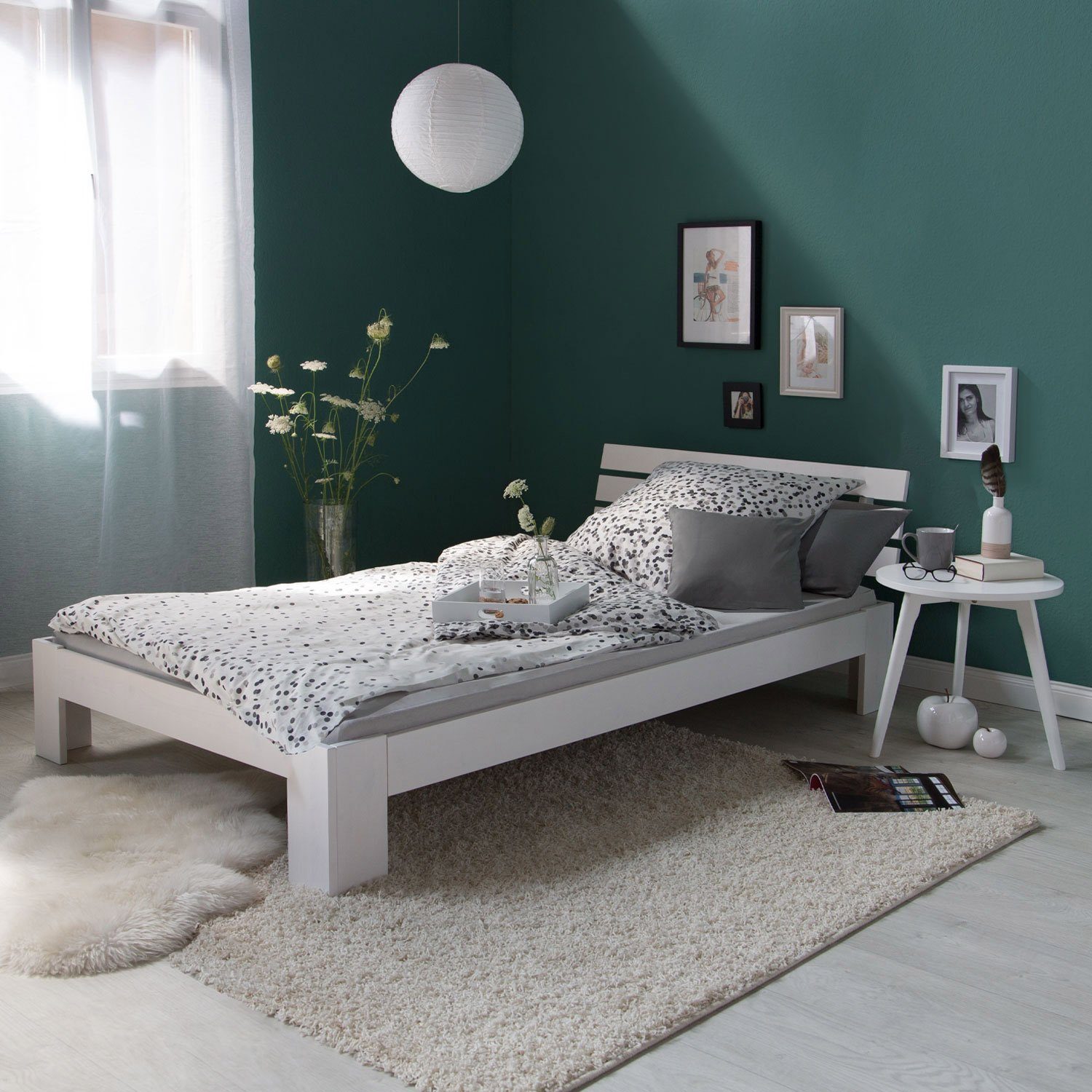 Homestyle4u Holzbett 90 x 200 cm mit Lattenrost in Braun 2191 günstig online kaufen