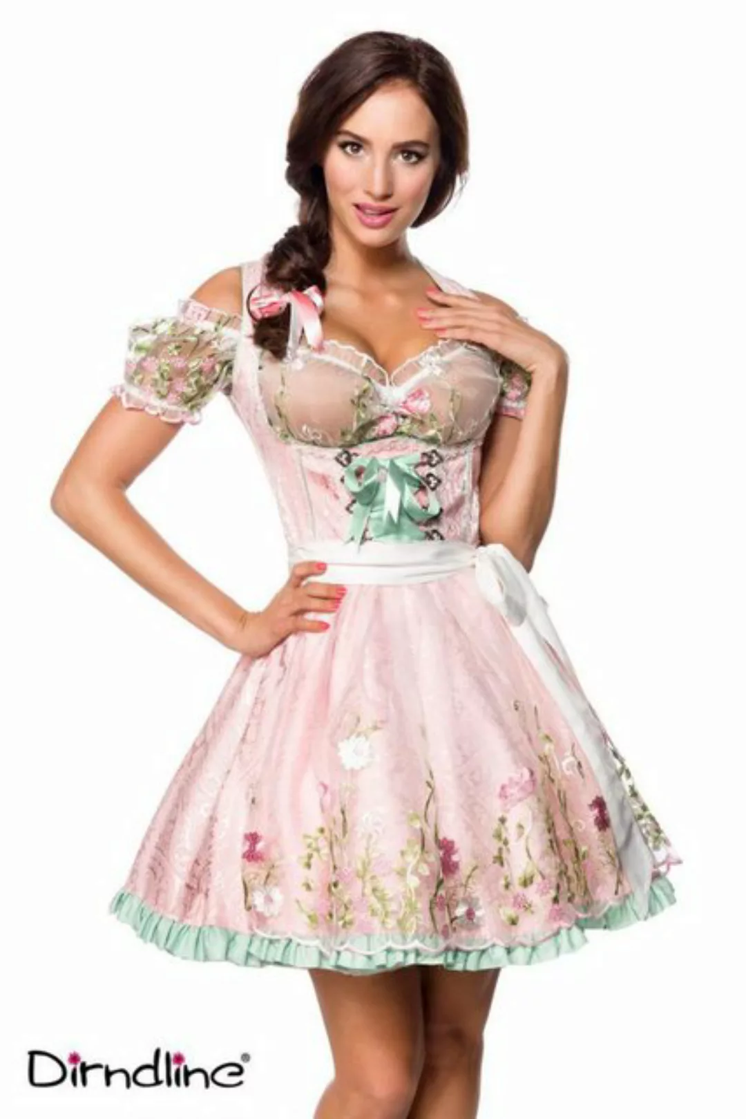 Dirndline Dirndl Oktoberfest Kleid Dirndl Tracht Wiesn Wasn Rüschen Spitze günstig online kaufen