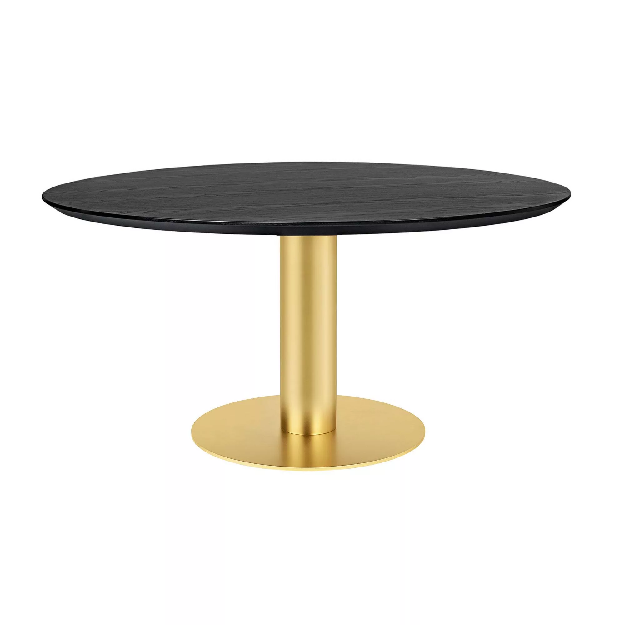 Gubi - 2.0 Dining Table Gestell Messing Ø150cm - schwarz/Tischplatte Esche/ günstig online kaufen