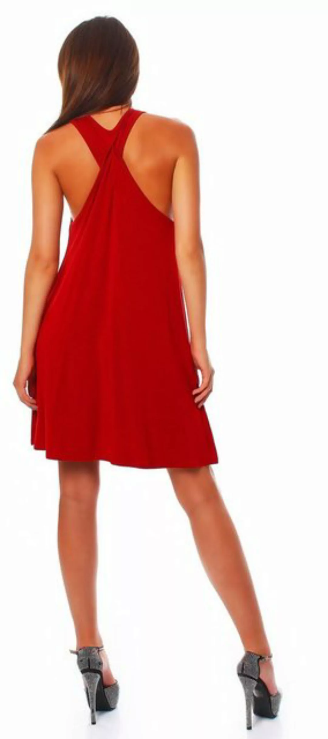 Mississhop Sommerkleid Minikleid mit überkreuzten Schlaufen schulterfrei günstig online kaufen