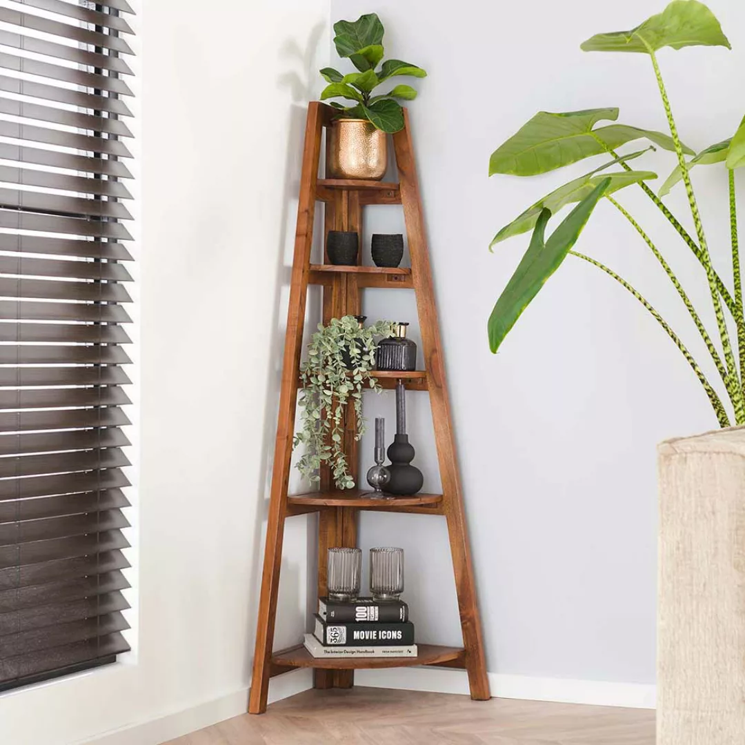 Modernes Esszimmer Eckregal aus Akazie Massivholz lackiert zusammenklappbar günstig online kaufen