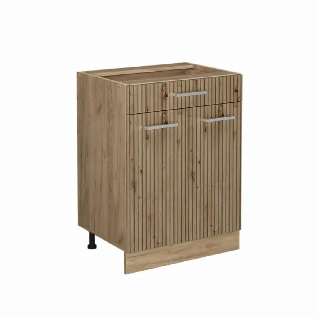 Vicco Unterschrank R-Line, Artisan-Eiche/Goldkraft Eiche, 60 cm AP Marmor günstig online kaufen