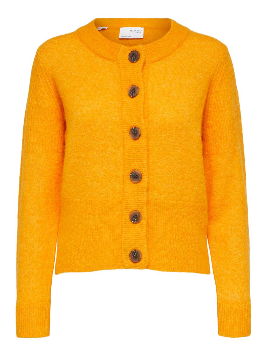 SELECTED Alpaka-wollmix Strickjacke Damen Orange günstig online kaufen