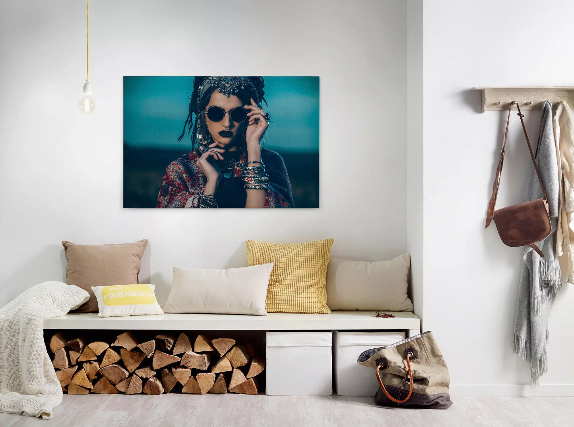 Bricoflor Boho Wandbild Im Hippie Stil Ausgefallenes Bild Auf Leinwand In B günstig online kaufen