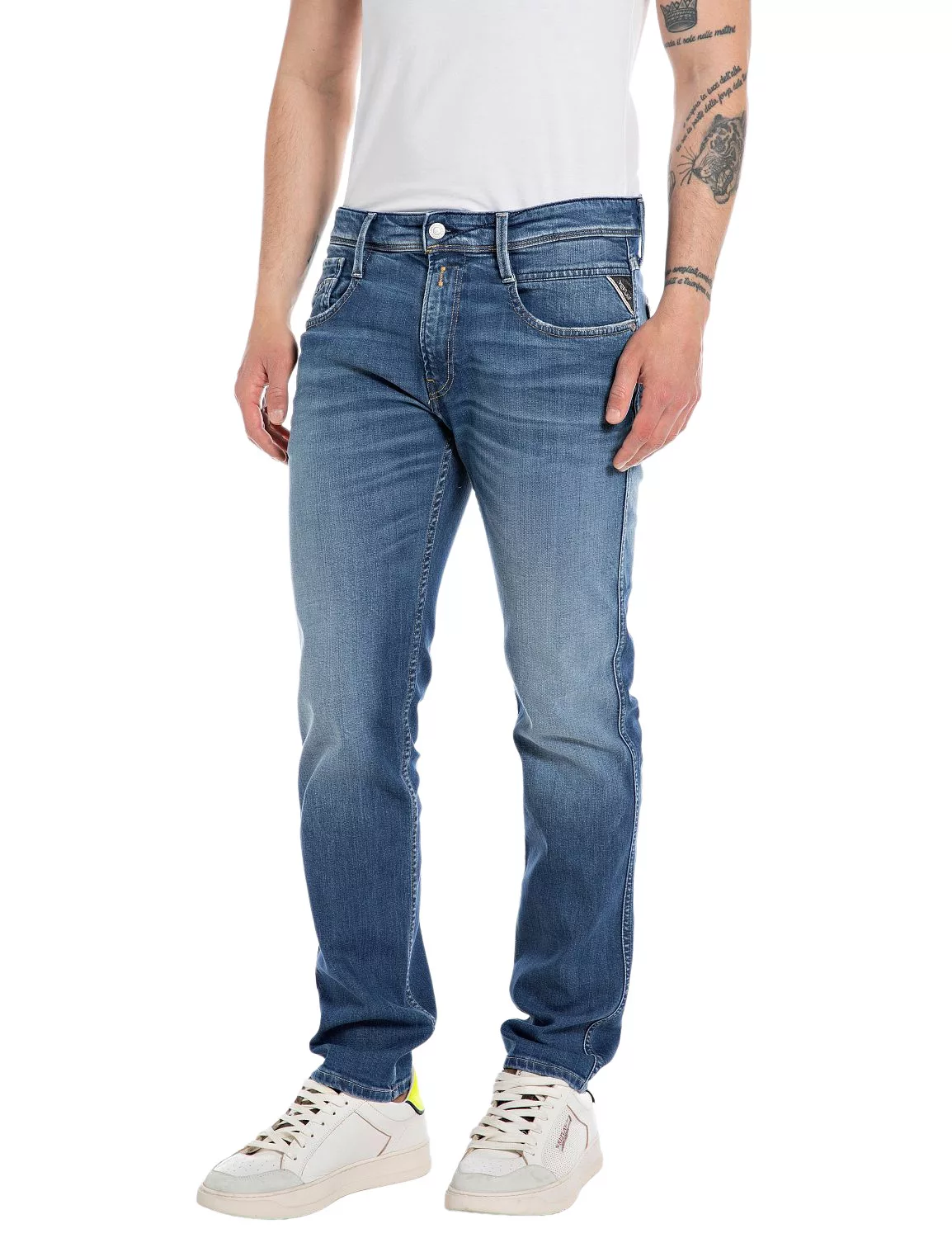 Replay Herren Jeans ANBASS - Slim Fit - Blau - Medium Blue Denim günstig online kaufen