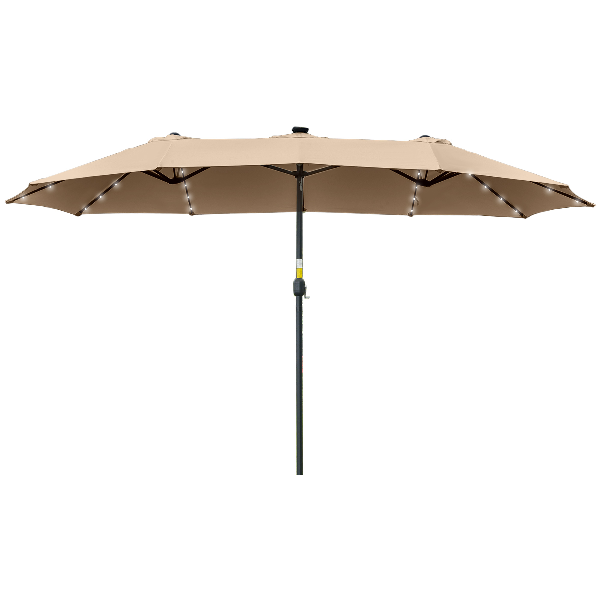 Outsunny Sonnenschirm 4,5m mit 48 Solar-LED-Lichtern, Doppel-Gartenschirm m günstig online kaufen