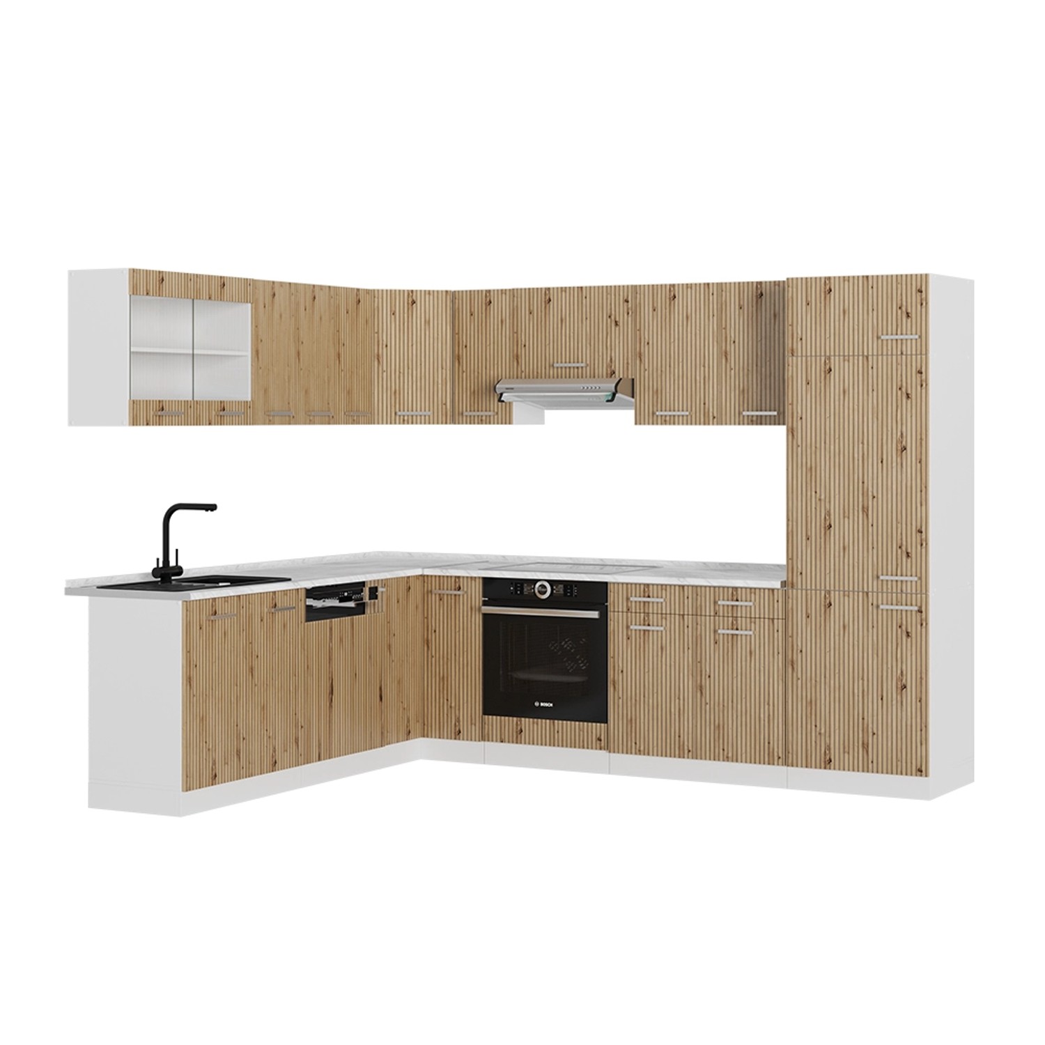 Vicco Winkelküche R-Line, Artisan Eiche/Weiß, 227 günstig online kaufen