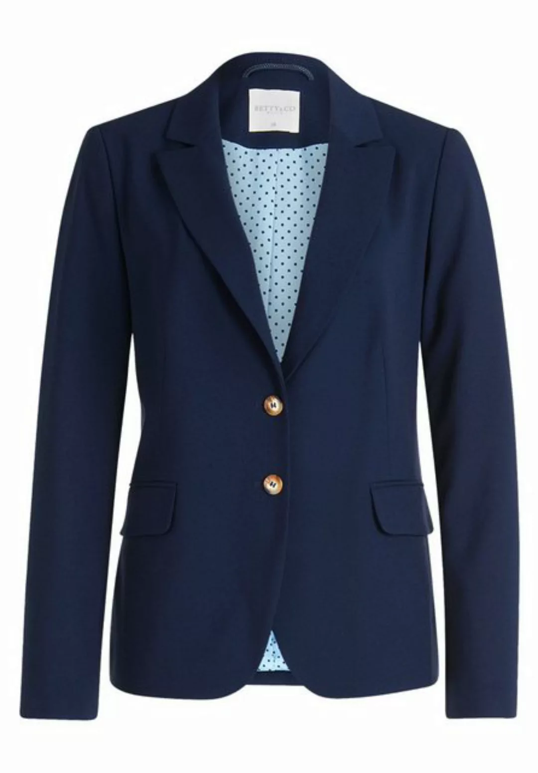 Betty&Co Jackenblazer Blazer Lang Einreiher 1/1 Arm, Navy Blue günstig online kaufen