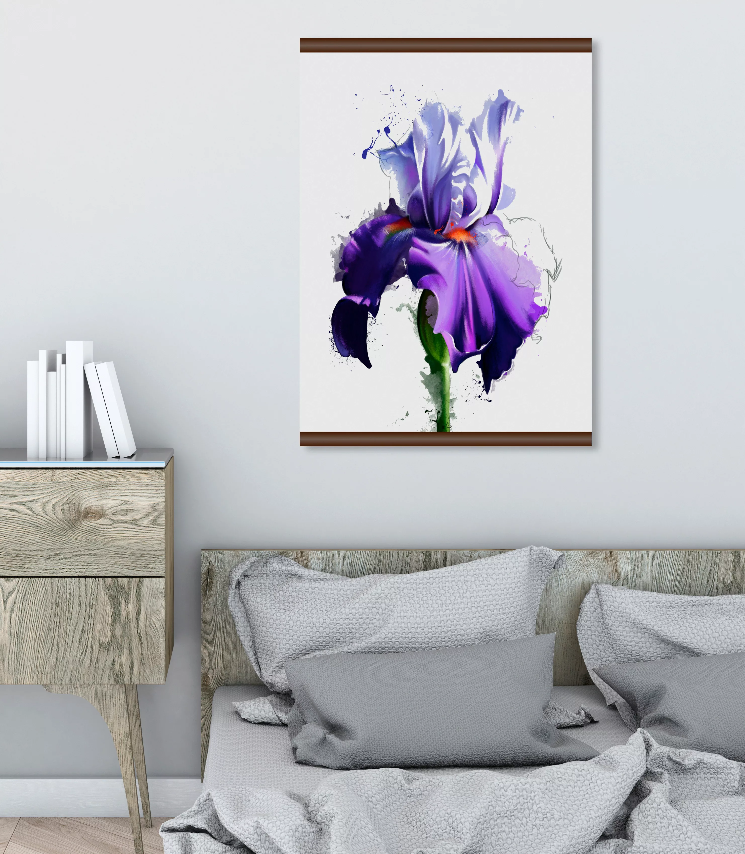queence Leinwandbild "Lila Blüte", 50x70 cm günstig online kaufen