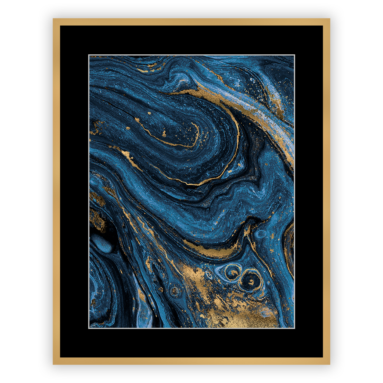 Bild Abstract Blue&Gold II 40 x 50cm, 40 x 50cm günstig online kaufen