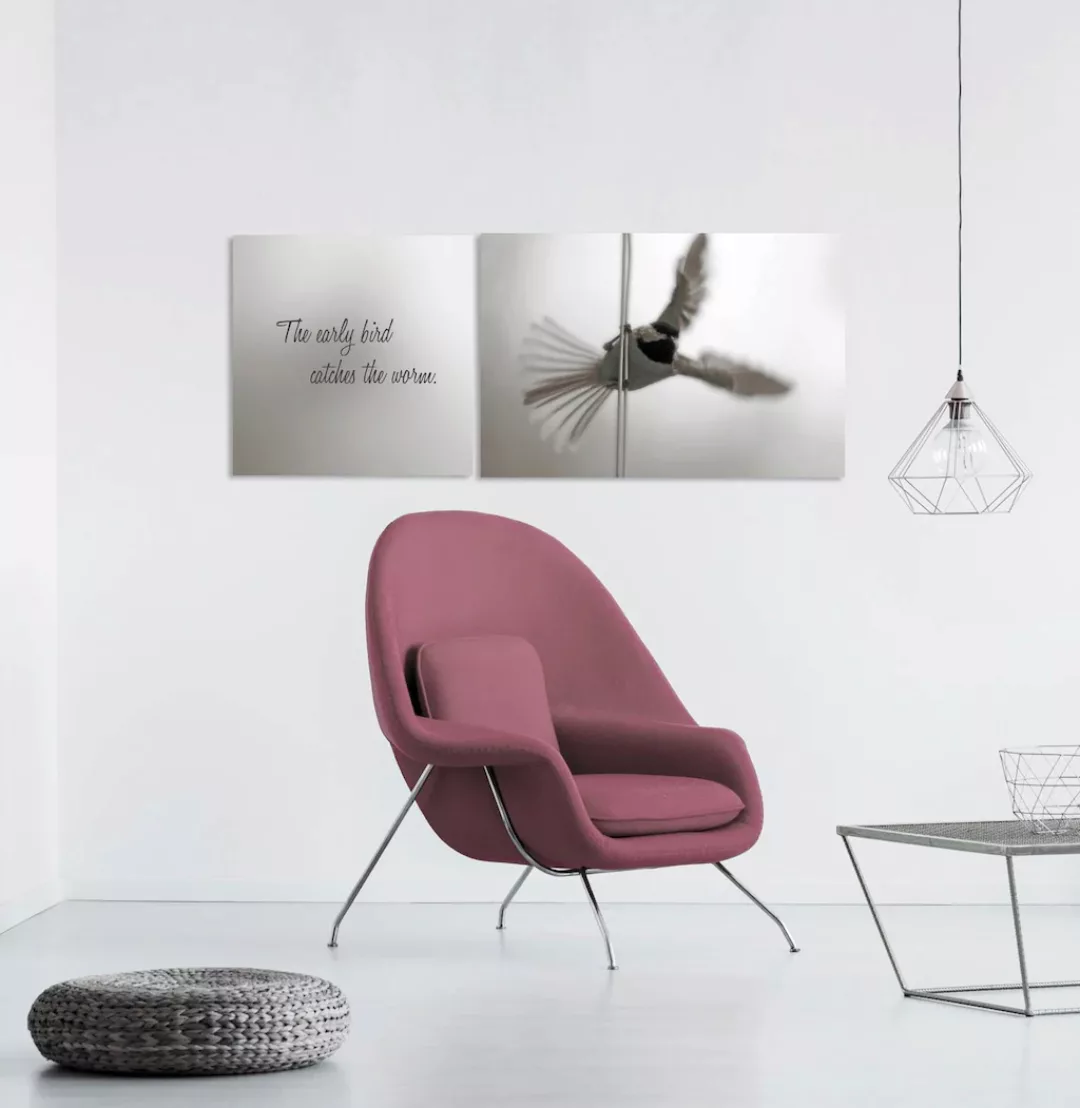queence Leinwandbild »Early Bird«, Vogelbilder-Vögel-Kunst-Modern-Spa-Spa B günstig online kaufen