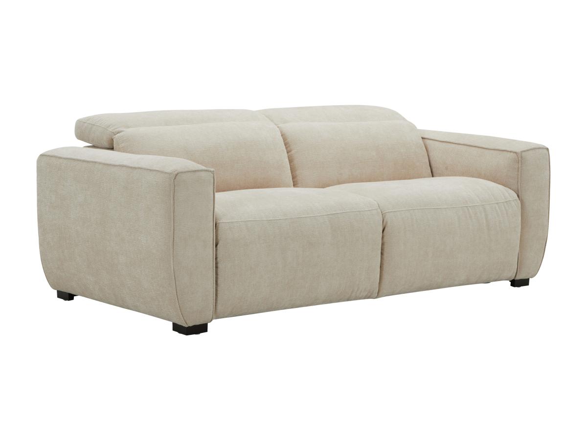 Relaxsofa elektrisch 3-Sitzer - Stoff - Beige - LAGUNDI günstig online kaufen