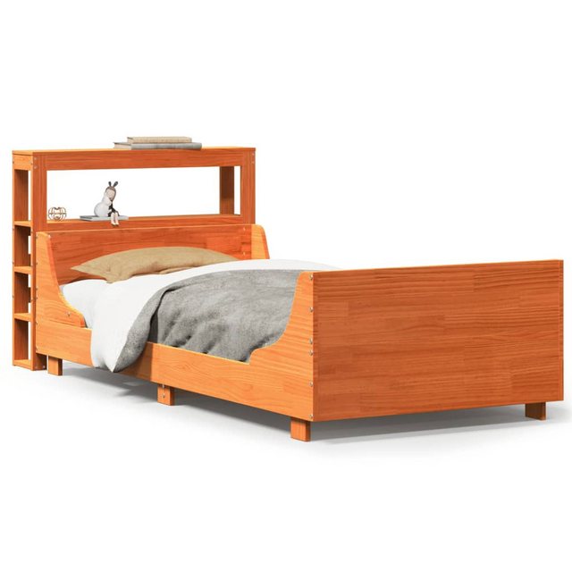 vidaXL Bett, Massivholzbett ohne Matratze Wachsbraun 75x190 cm Kiefernholz günstig online kaufen