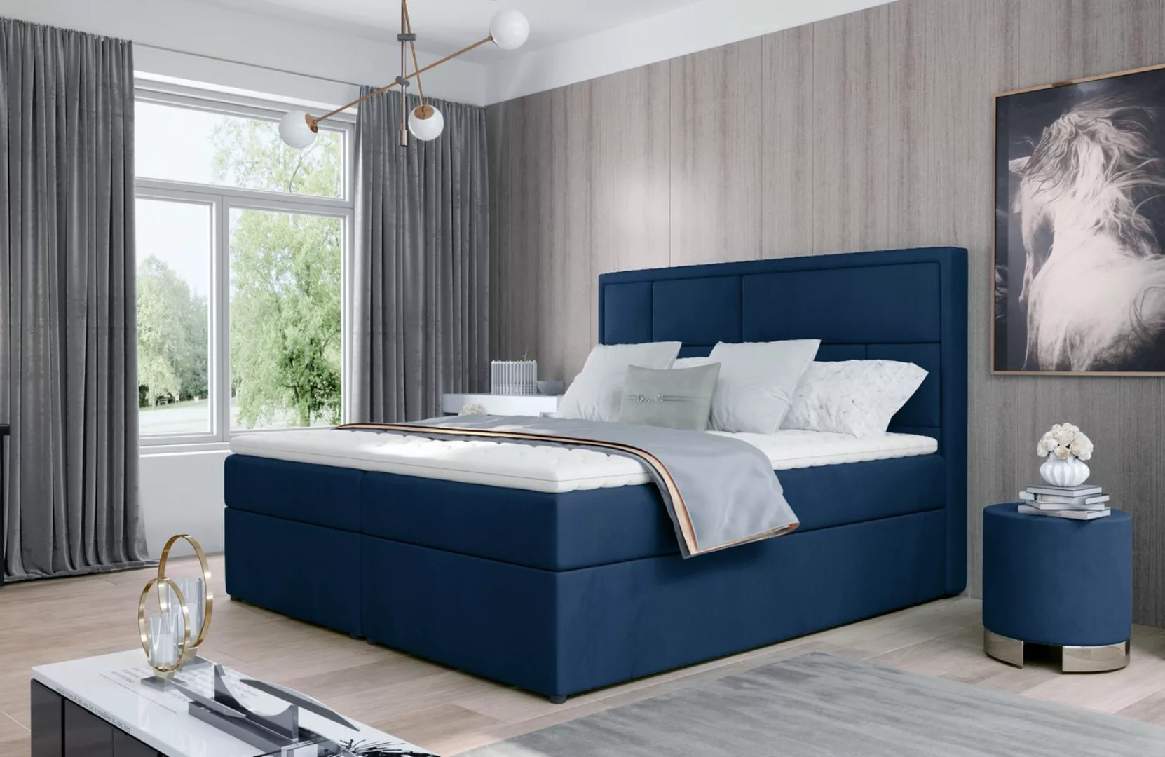 ALTDECOR Boxspringbett SOFIO (H3 Matratze Bonellfederung, Topper, Kopfteil, günstig online kaufen