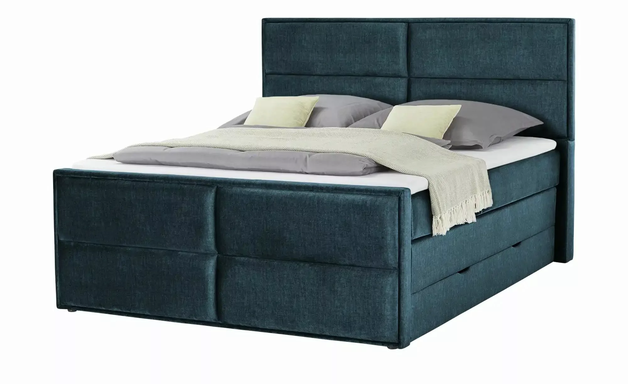 uno Boxspringbett mit Stauraum  Croco ¦ blau ¦ Maße (cm): B: 197 H: 136 Bet günstig online kaufen