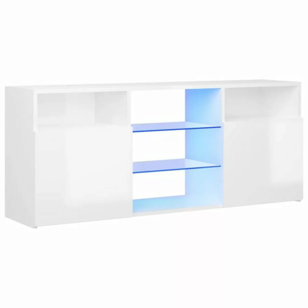 vidaXL TV-Schrank TV-Schrank mit LED Leuchten Hochglanz-Weiß 120x30x50 cm L günstig online kaufen