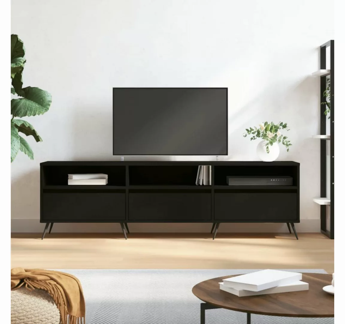 furnicato TV-Schrank Schwarz 150x30x44,5 cm Holzwerkstoff günstig online kaufen