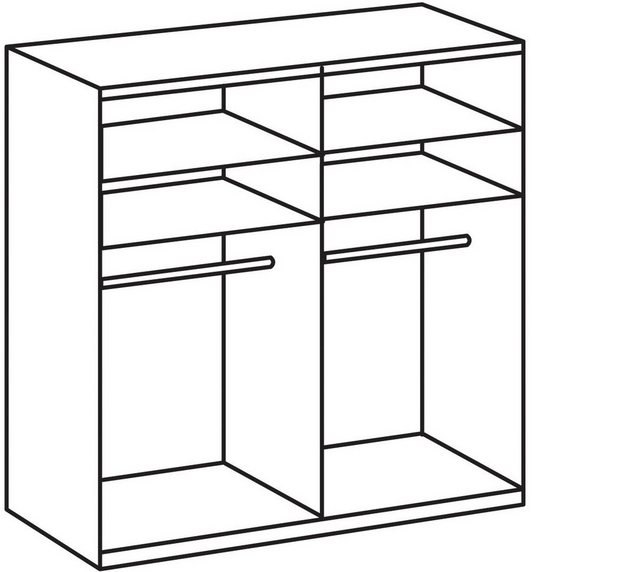 Kleiderschrank 200 cm breit mit Spiegel LEVEL36 A Hellgrau günstig online kaufen