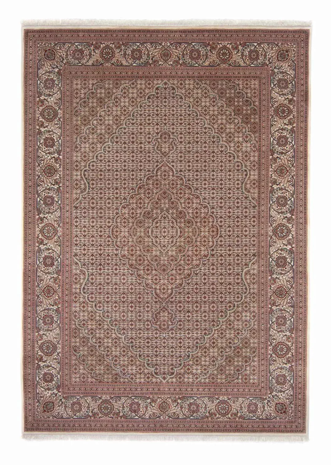 morgenland Seidenteppich »Täbriz Medaillon Beige 294 x 201 cm«, rechteckig, günstig online kaufen