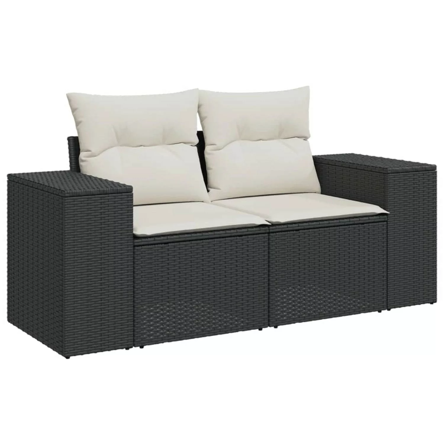 vidaXL 8-tlg Garten-Sofagarnitur mit Kissen Schwarz Poly Rattan Modell 124 günstig online kaufen