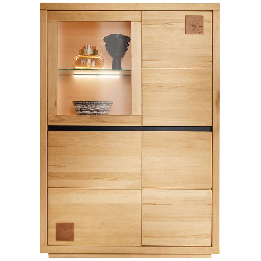 Highboard 103 cm breit, modern in massiver Buche WINCHESTER-69 günstig online kaufen