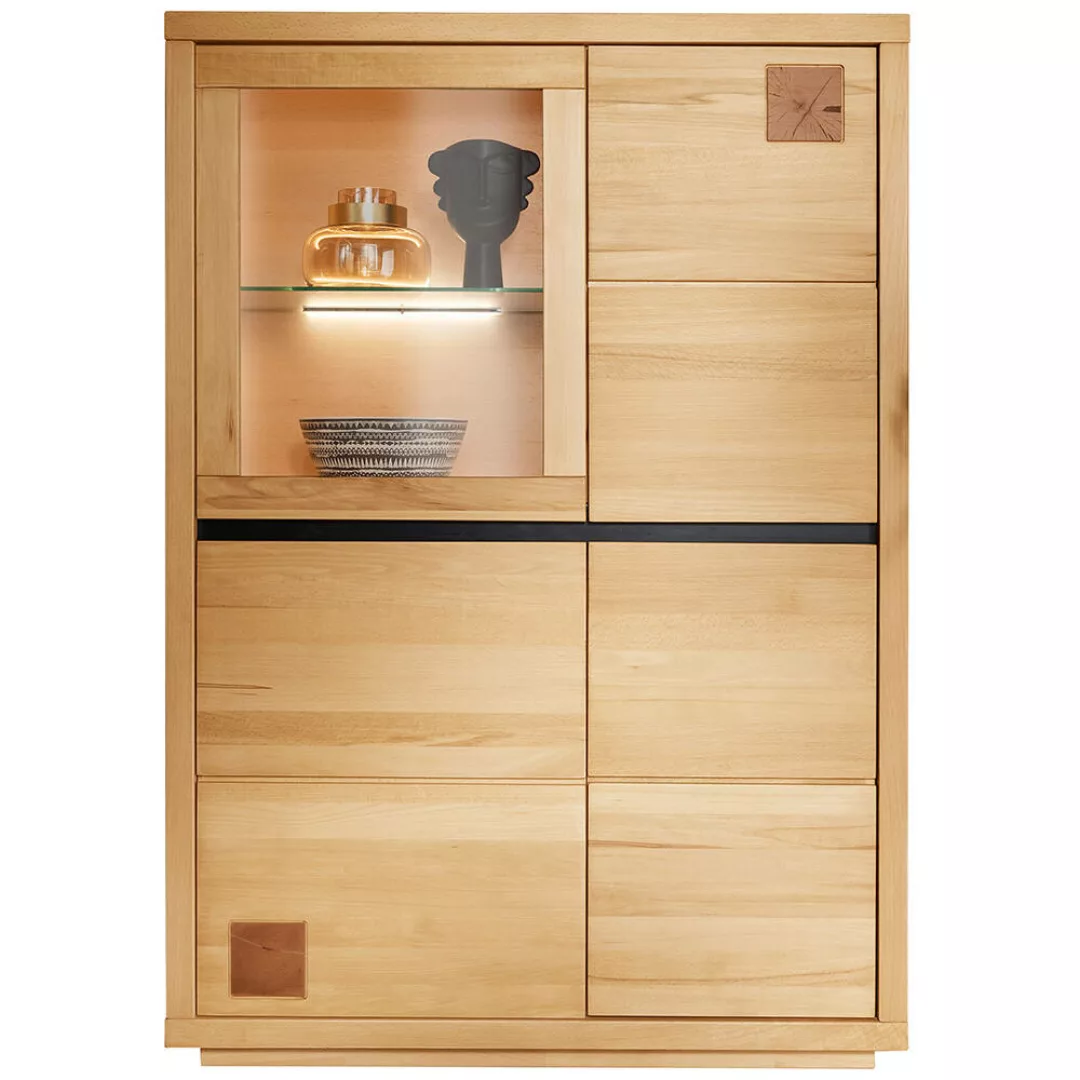 Highboard 103 cm breit, modern in massiver Buche WINCHESTER-69 günstig online kaufen