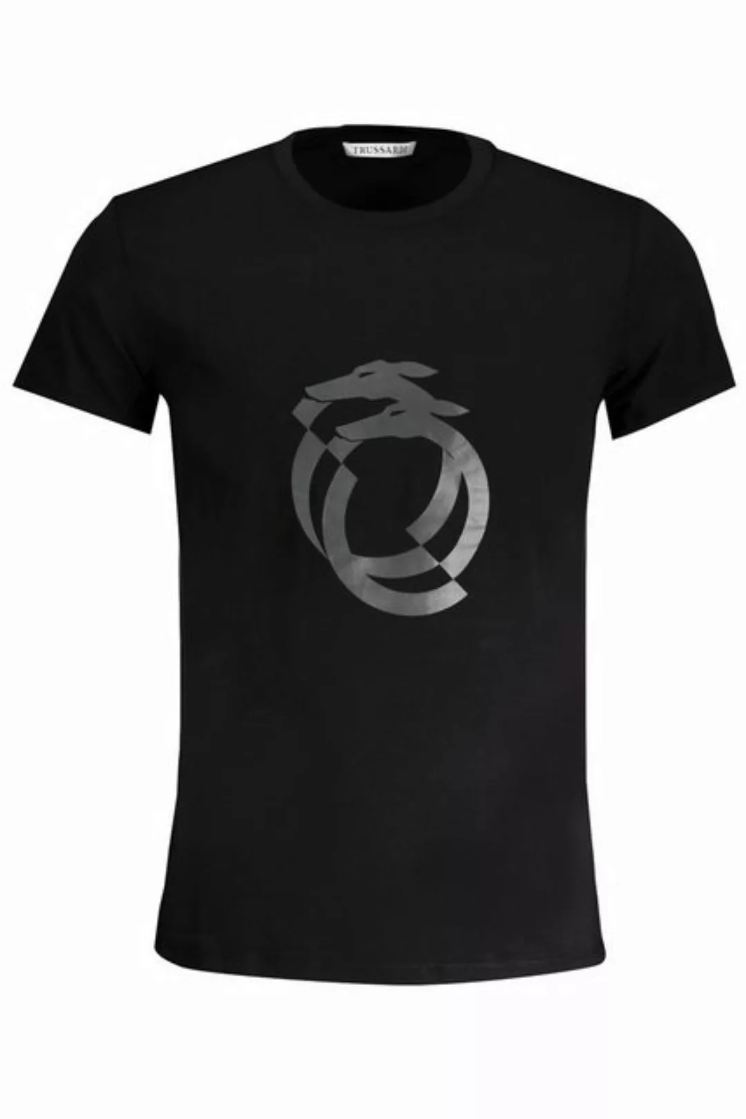 Trussardi T-Shirt Herren Kurzarm T-Shirt in Schwarz mit Rundhals und günstig online kaufen