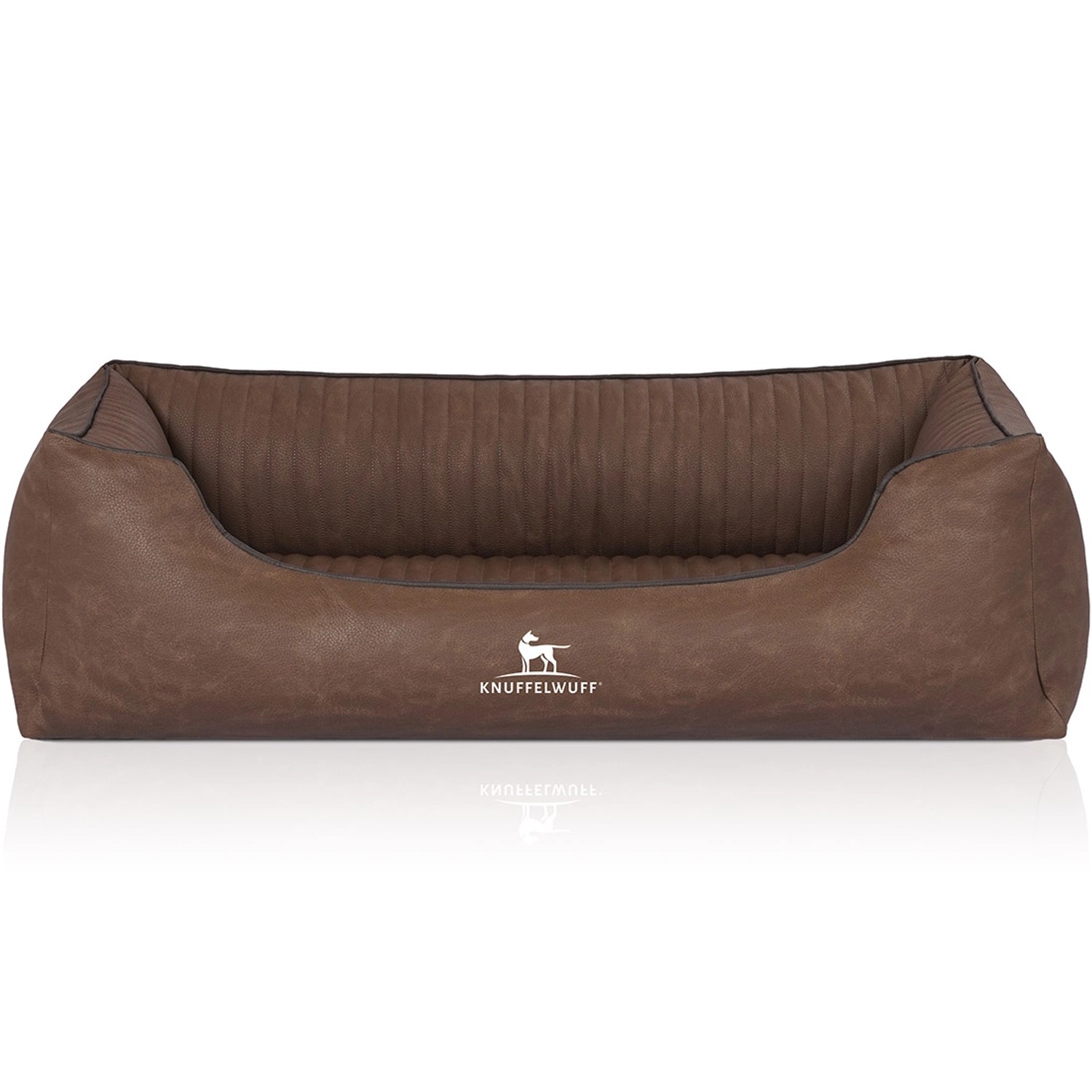 Knuffelwuff Hundebett Columbia Orthopädisch Kunstleder  XXL 120 x 85cm Brau günstig online kaufen