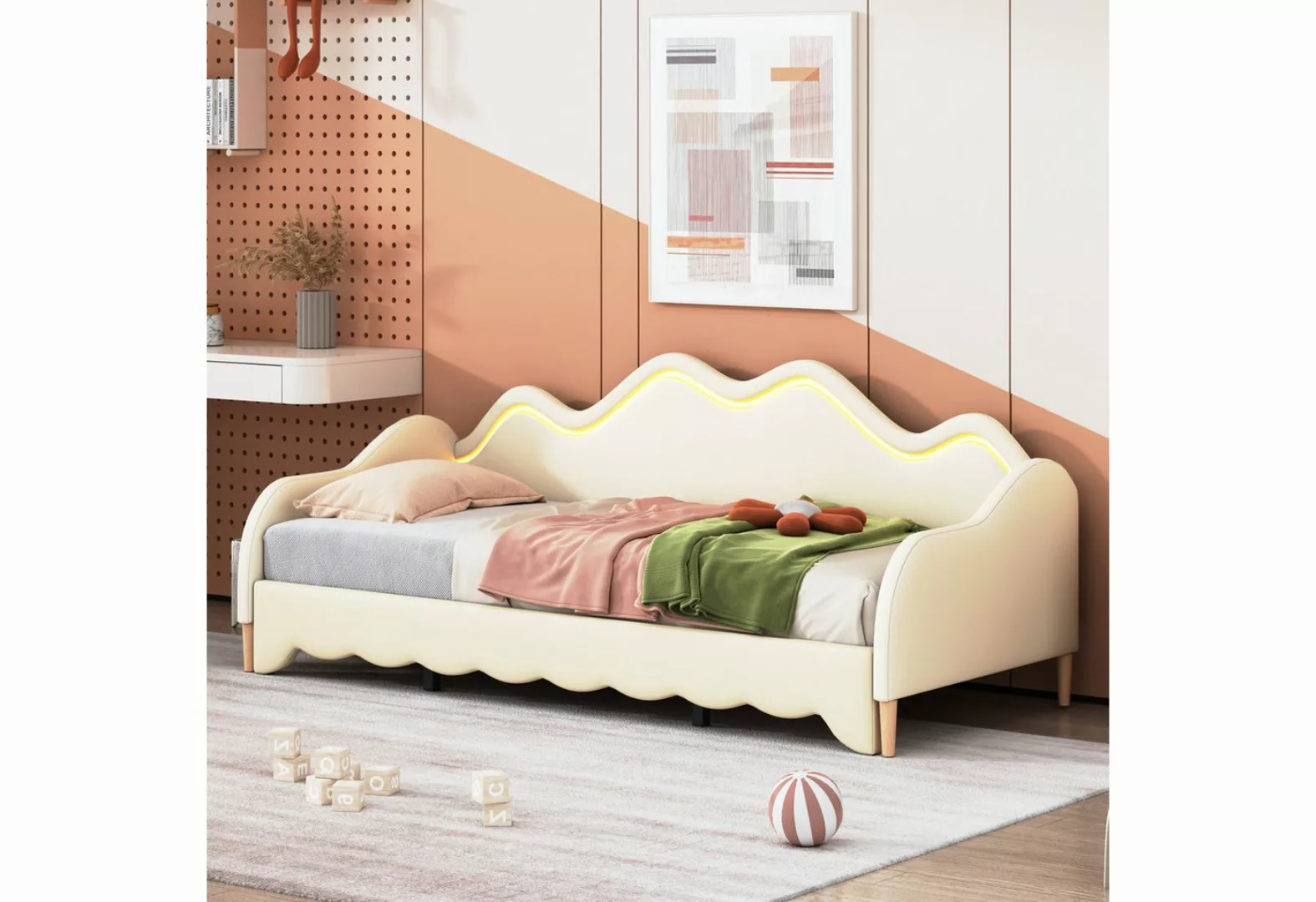 SeedWave Kinderbett Schlafsofa, 90(180)x190 cm mit Farbwechsel-LED-Beleucht günstig online kaufen