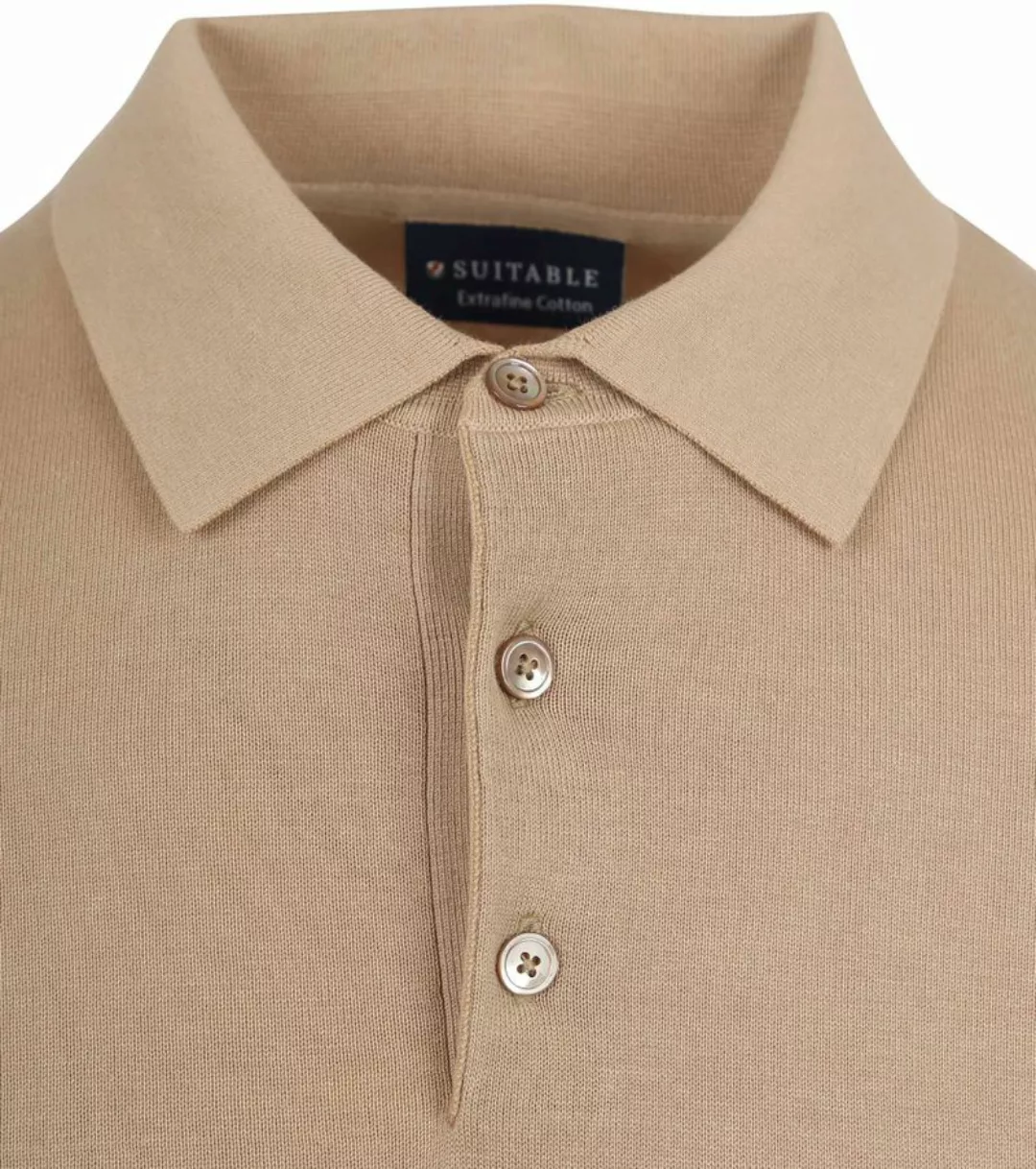 Suitable Knitted Poloshirt Beige - Größe XL günstig online kaufen