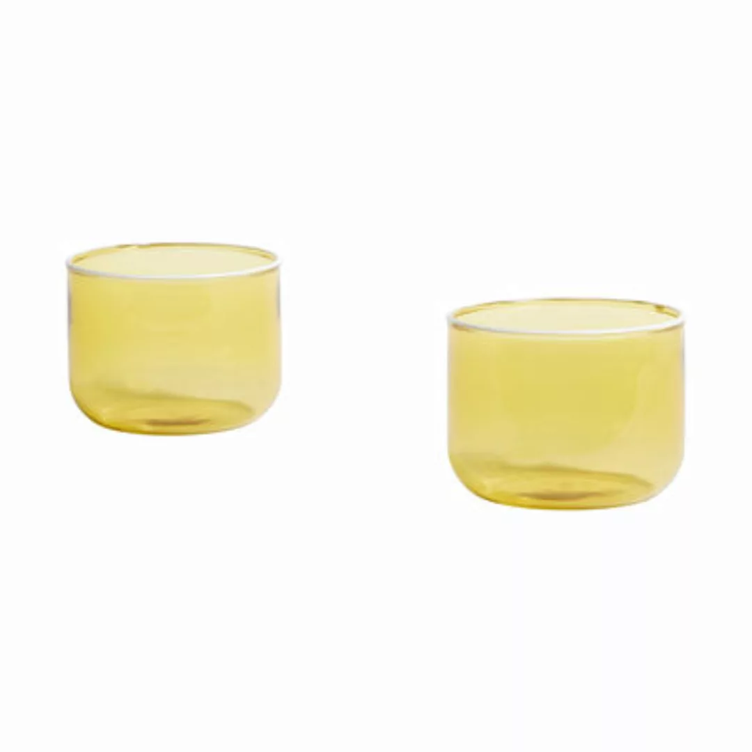 Glas Tint Small glas gelb / 2er-Set - H 5,5 cm / 200 ml - Hay - Gelb günstig online kaufen