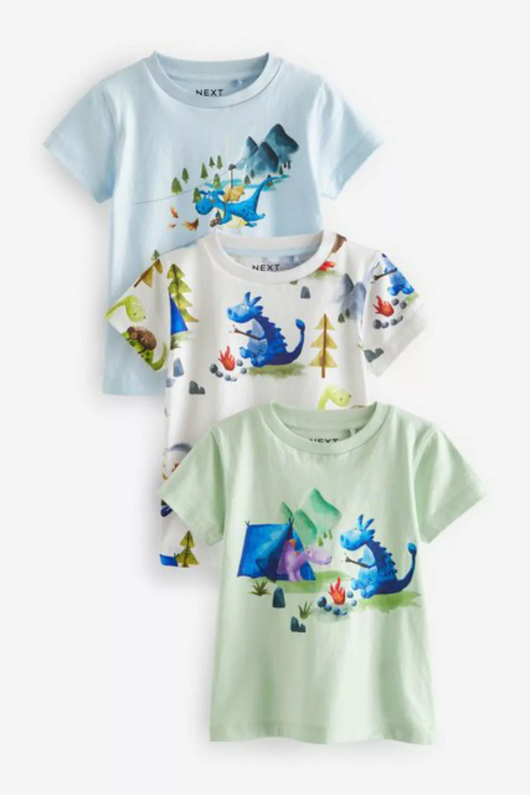 Next T-Shirt Kurzarm-T-Shirts mit Figur, 3er Pack (3-tlg) günstig online kaufen