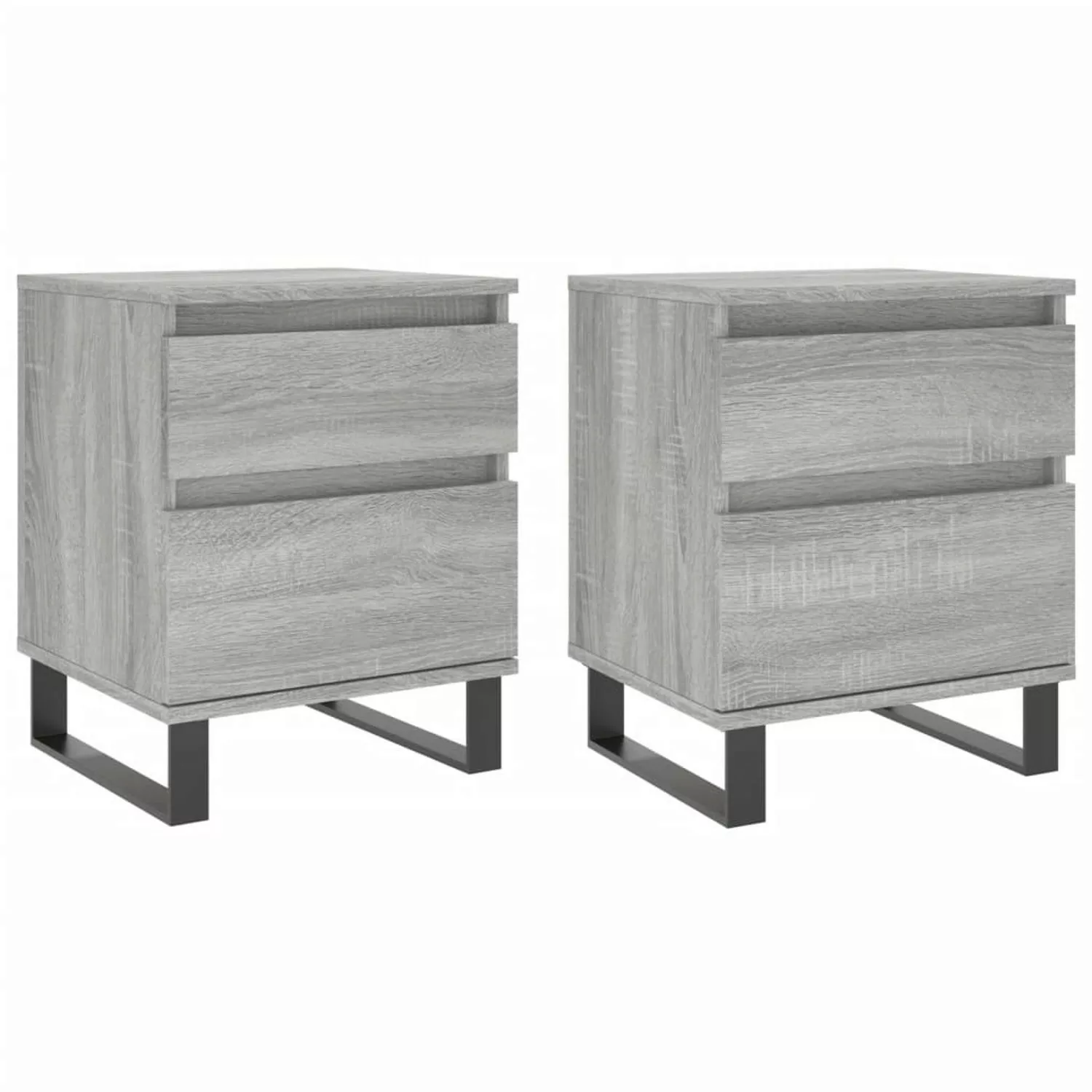 vidaXL Nachttische 2 Stk Grau Sonoma 40x35x50 cm Holzwerkstoff Modell 4 günstig online kaufen