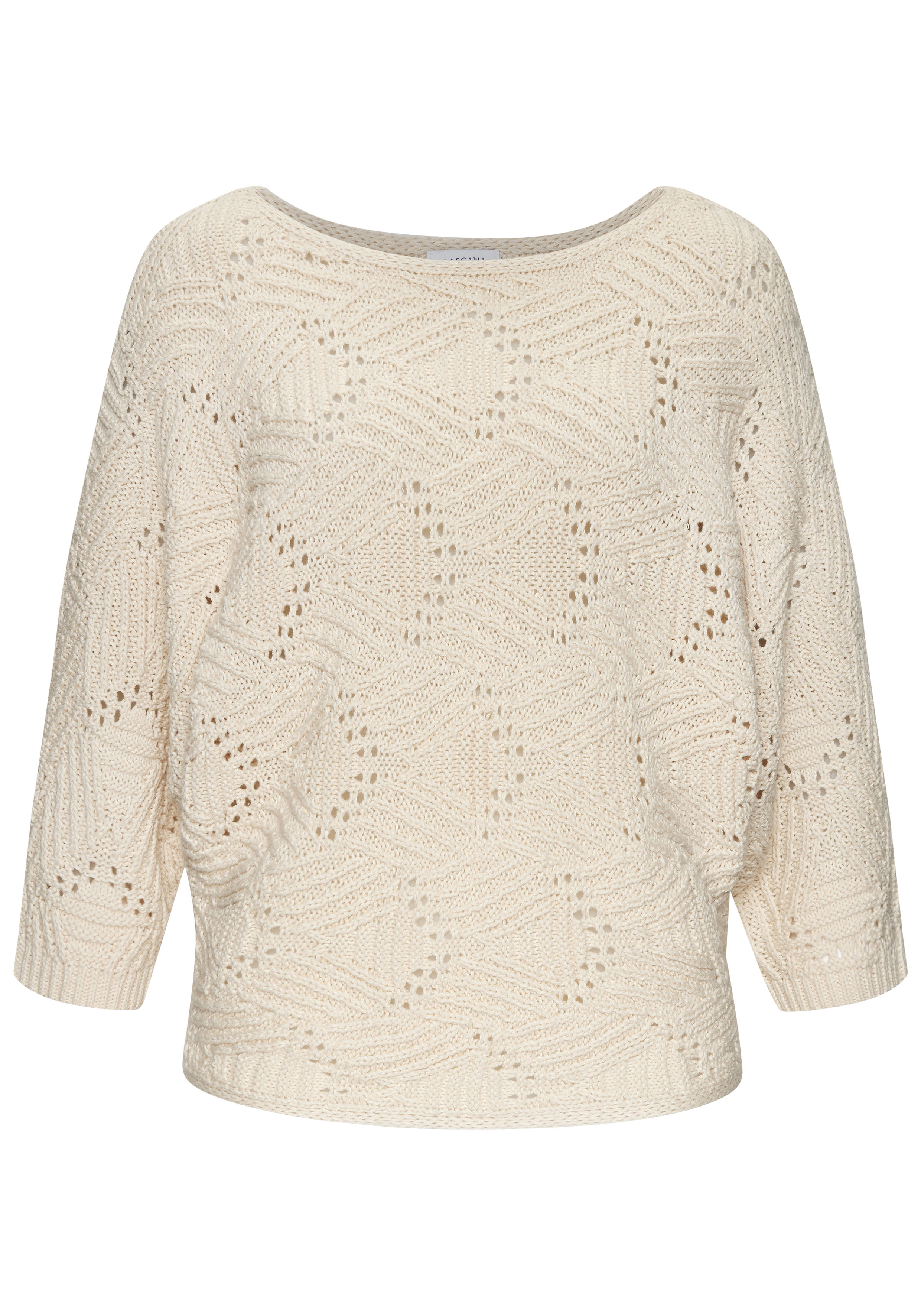 LASCANA Fledermauspullover, mit aufwendigem Strickmuster günstig online kaufen