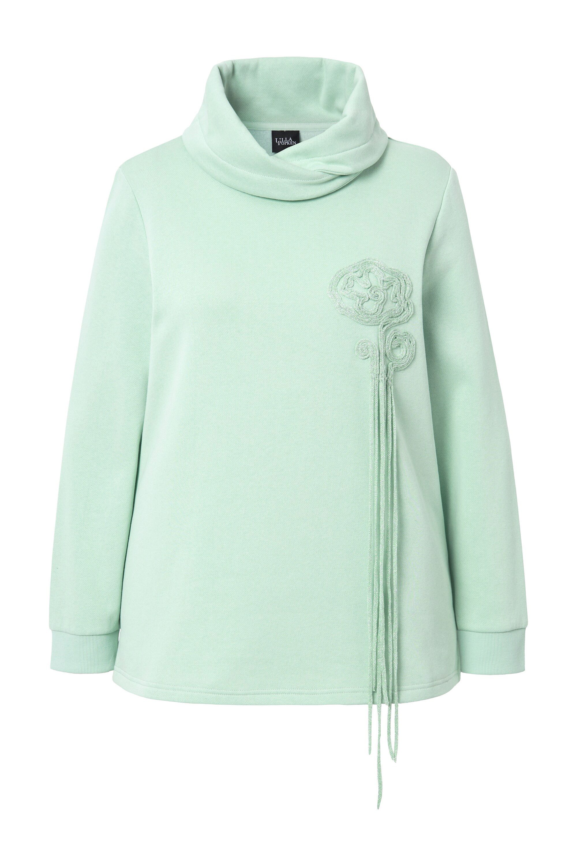 Ulla Popken Sweatshirt Sweatshirt Blüten Stehkragen günstig online kaufen