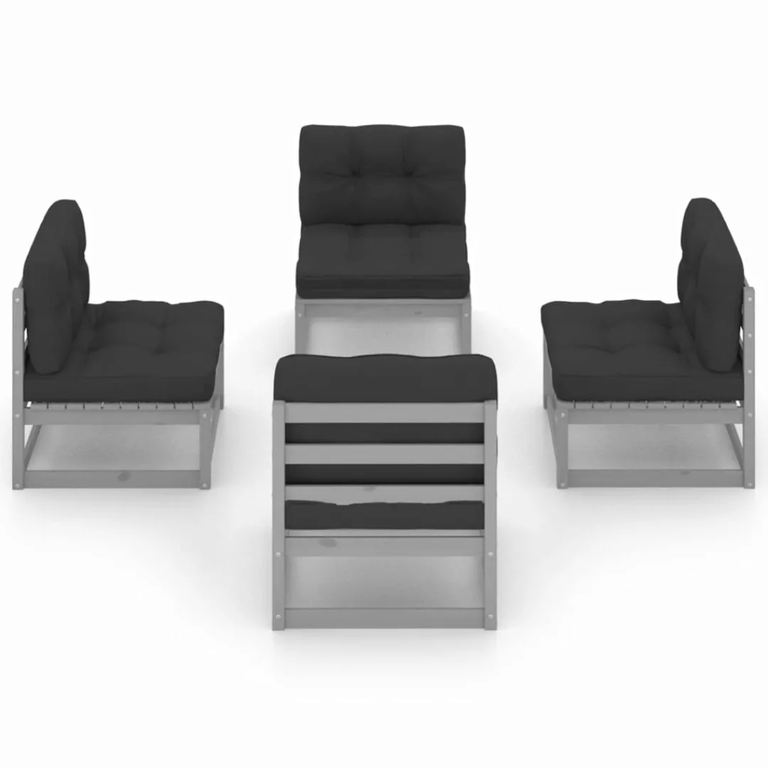 4-tlg. Garten-lounge-set Mit Kissen Kiefer Massivholz günstig online kaufen