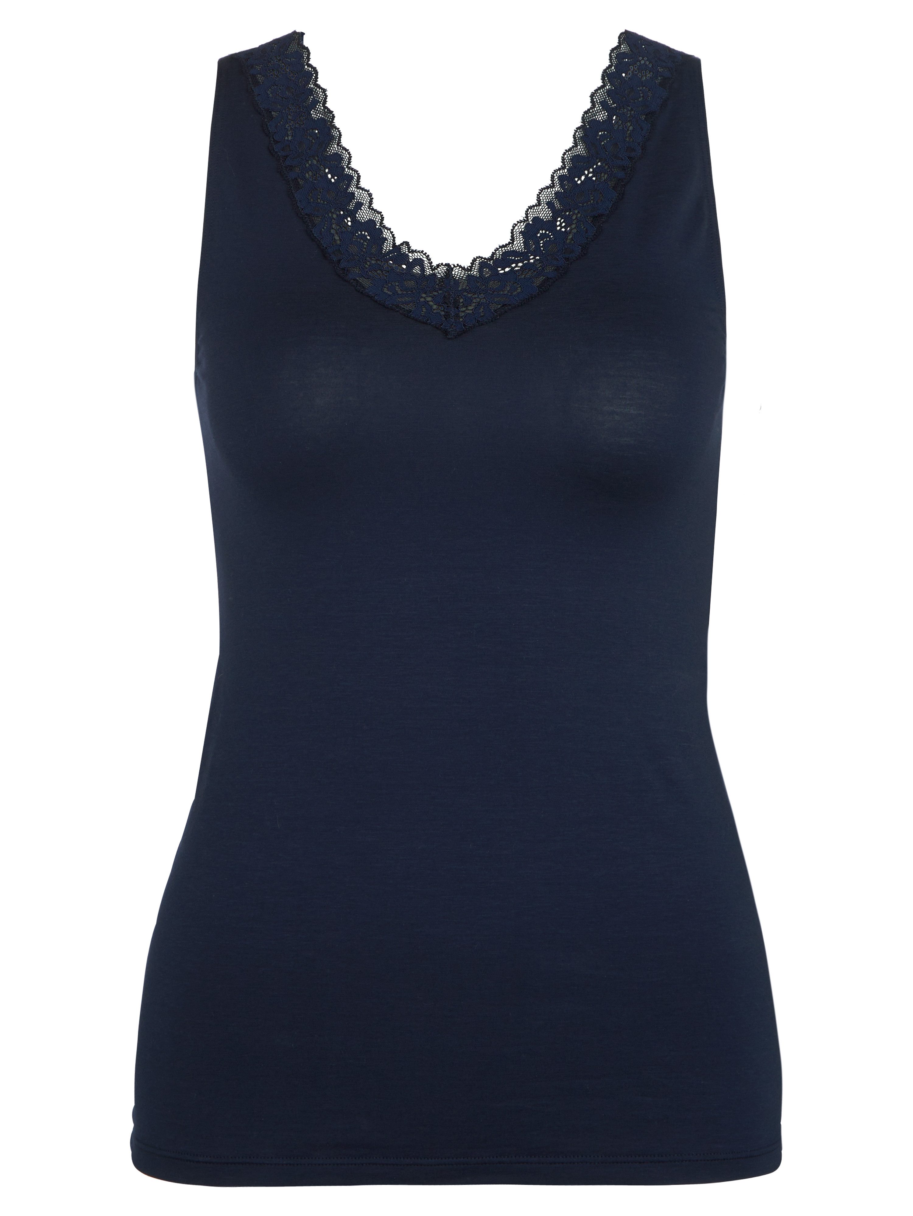 CALIDA Tanktop "Natural Comfort Lace", elastisch, V-Ausschnitt, weiche Spit günstig online kaufen