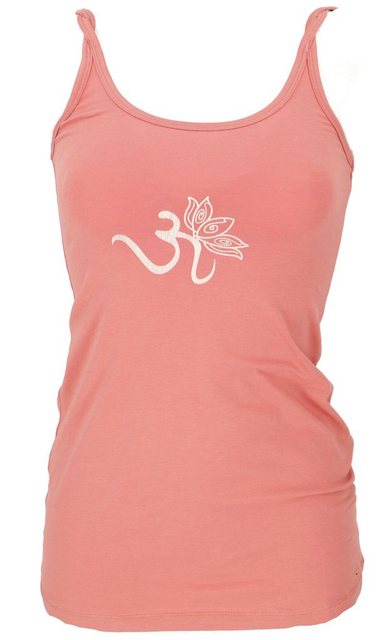 Guru-Shop T-Shirt Yoga-Top aus Bio-Baumwolle OM - apricot Ethno Style, alte günstig online kaufen