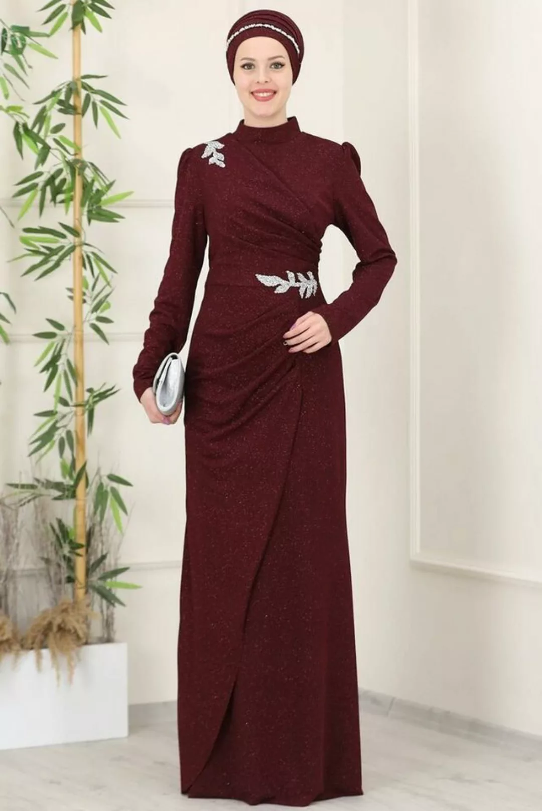 fashionshowcase Maxikleid Damen Abendkleid im Abaya-Stil - Modest Fashion m günstig online kaufen