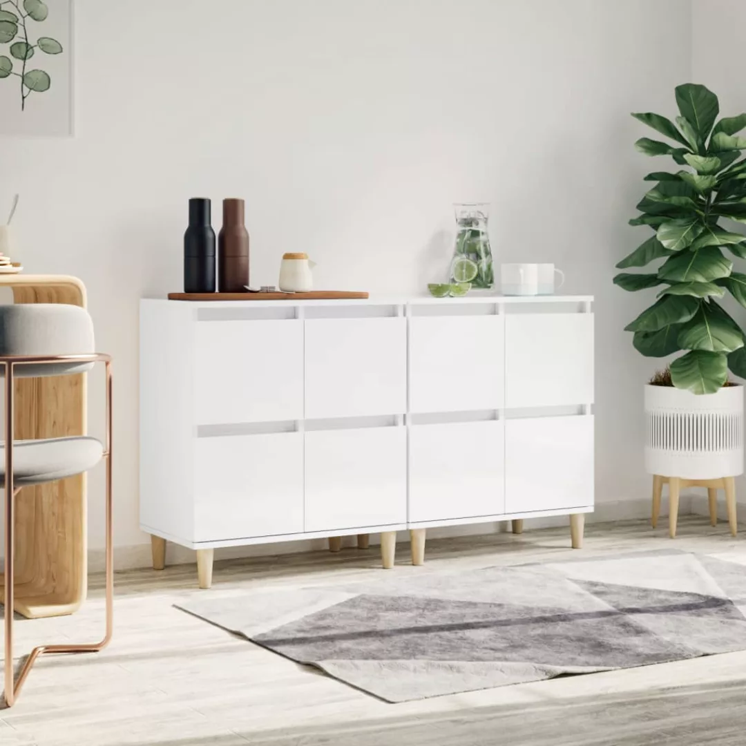 Vidaxl Sideboards 2 Stk. Hochglanz-weiß 60x35x70 Cm Holzwerkstoff günstig online kaufen