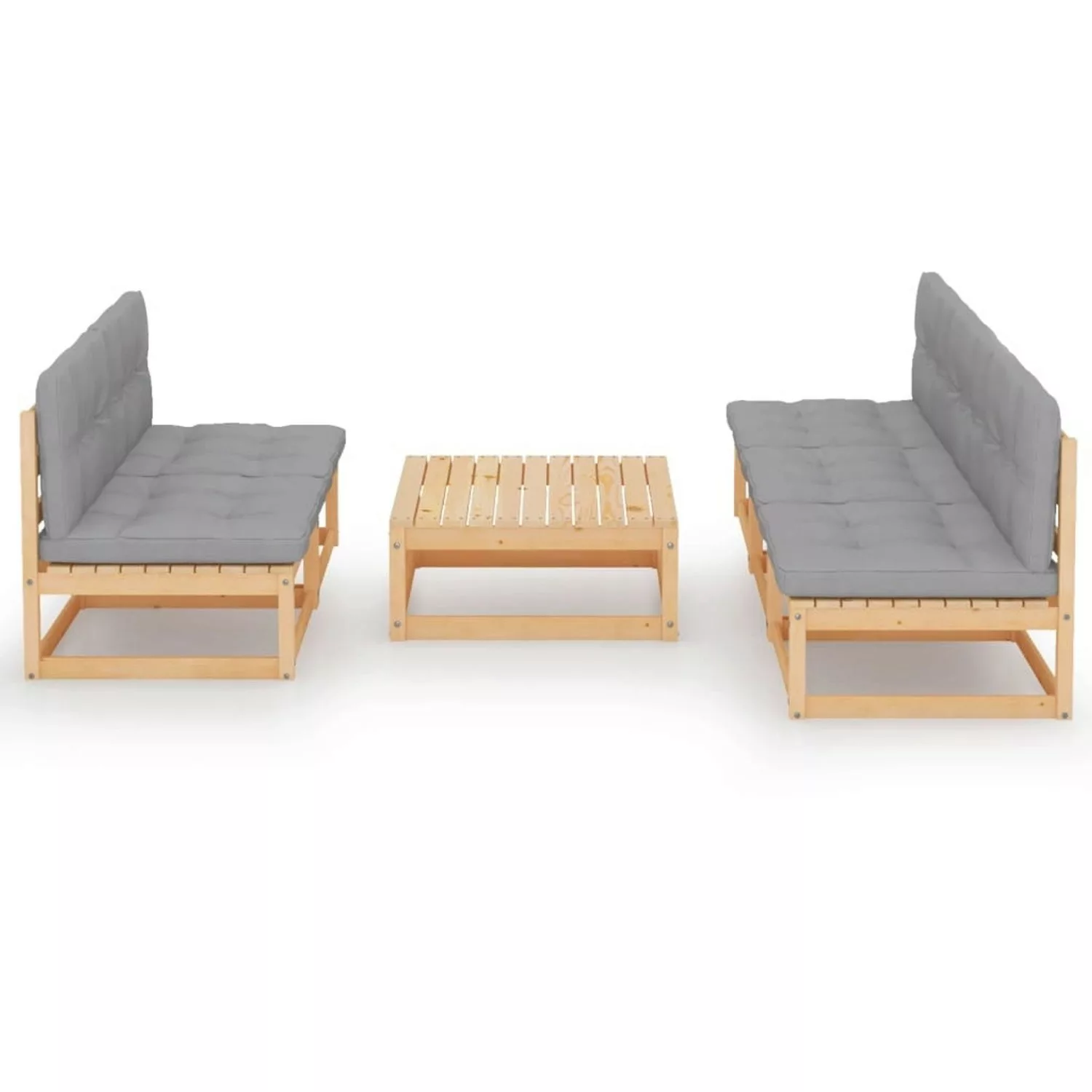 6-tlg. Garten-lounge-set Mit Kissen Kiefer Massivholz günstig online kaufen