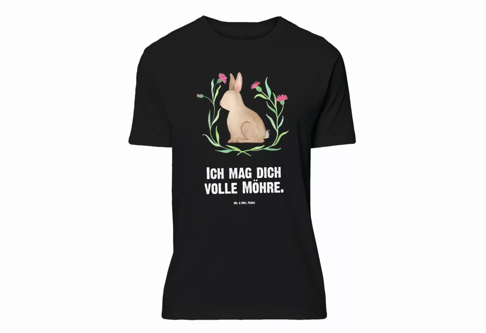 Mr. & Mrs. Panda T-Shirt Hase sitzend - Schwarz - Geschenk, Männer, Sprüche günstig online kaufen