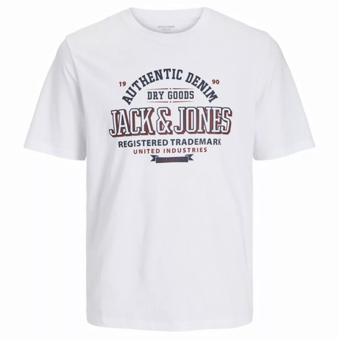 Jack & Jones Rundhalsshirt Große Größen Herren T-Shirt weiß Logoprint Jack& günstig online kaufen