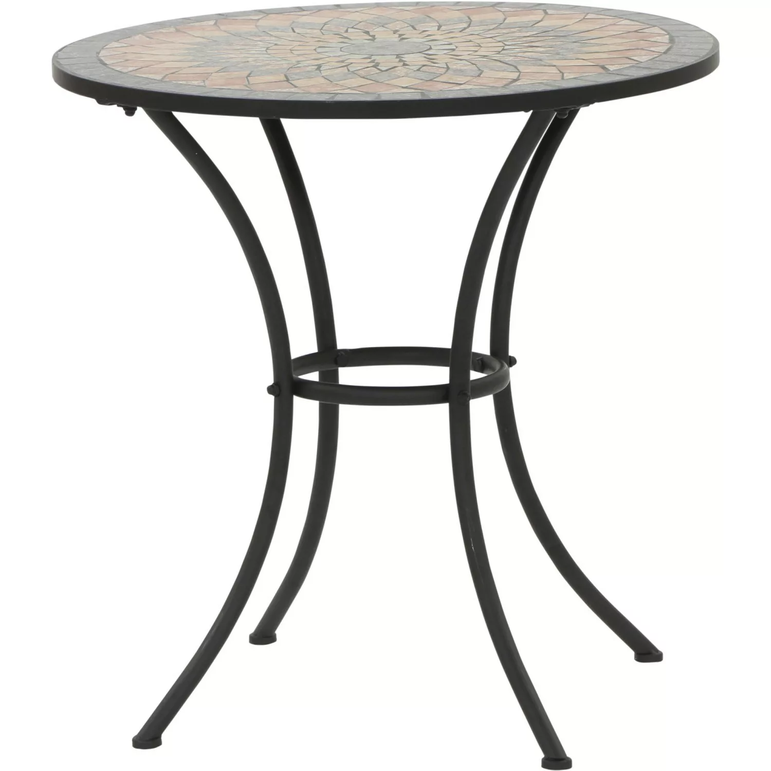 Siena Garden Bistrotisch Prato Eisen 64 cm x 64 cm x 71 cm Schwarz Mosaik günstig online kaufen