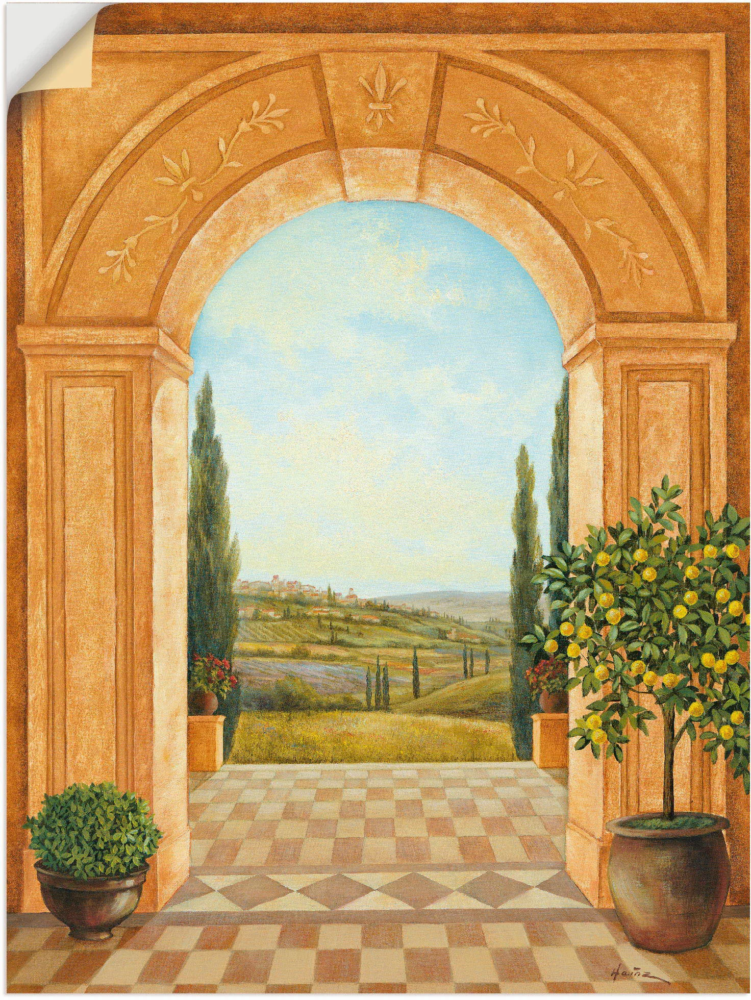 Artland Wandbild "Ausblick mit Zitronenbaum", Fensterblick, (1 St.) günstig online kaufen