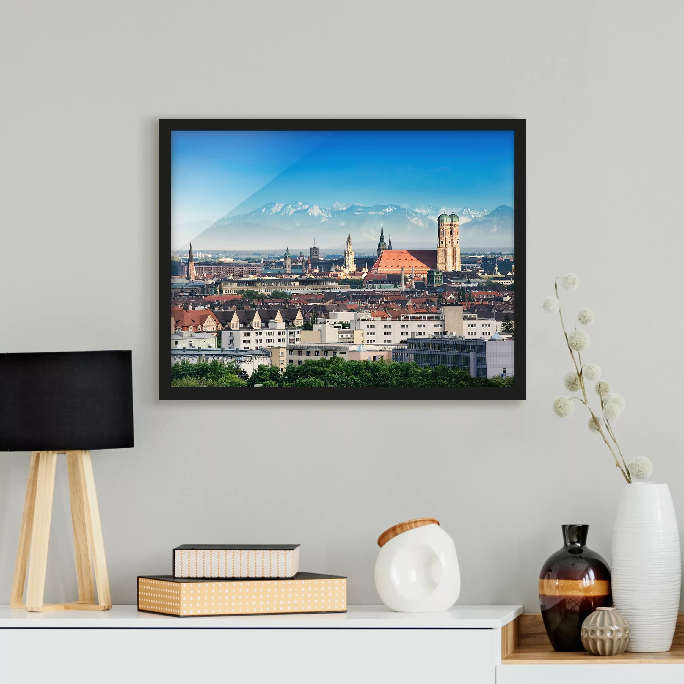 Bild mit Rahmen Architektur & Skyline - Querformat München günstig online kaufen