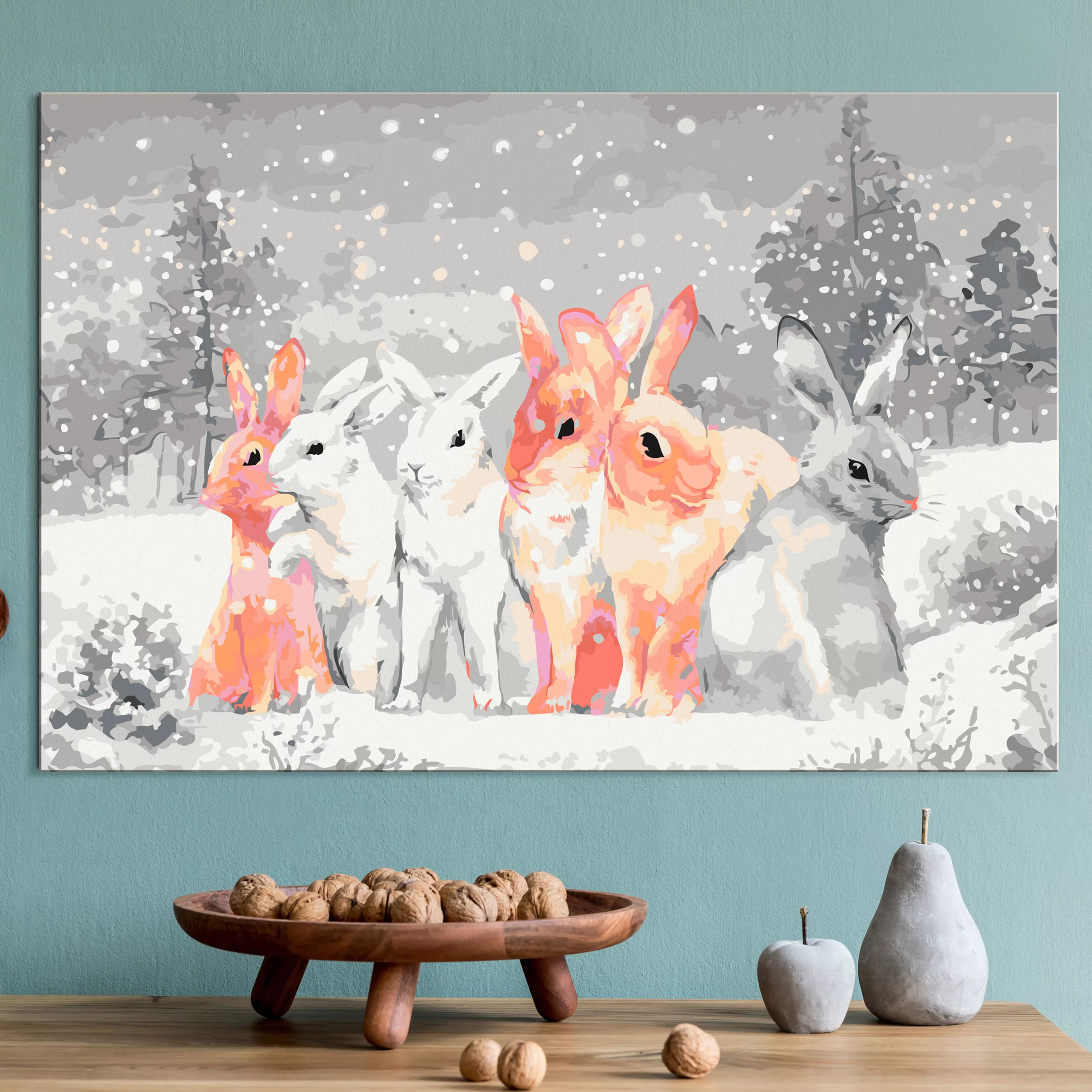 Malen Nach Zahlen - Winter Bunnies günstig online kaufen